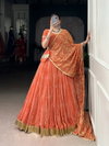 Orange Colour Georgette Wiith Bandhej Print Navratri Lehenga With Blouse Dupatta LNB1701 